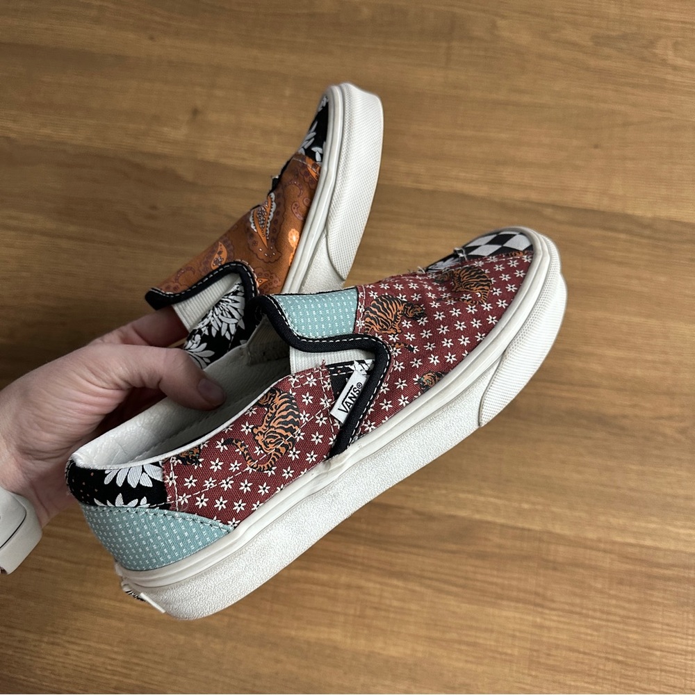 Vans Classic Slip-Ons in Tiger Patchwork Print - Picture 10 of 10